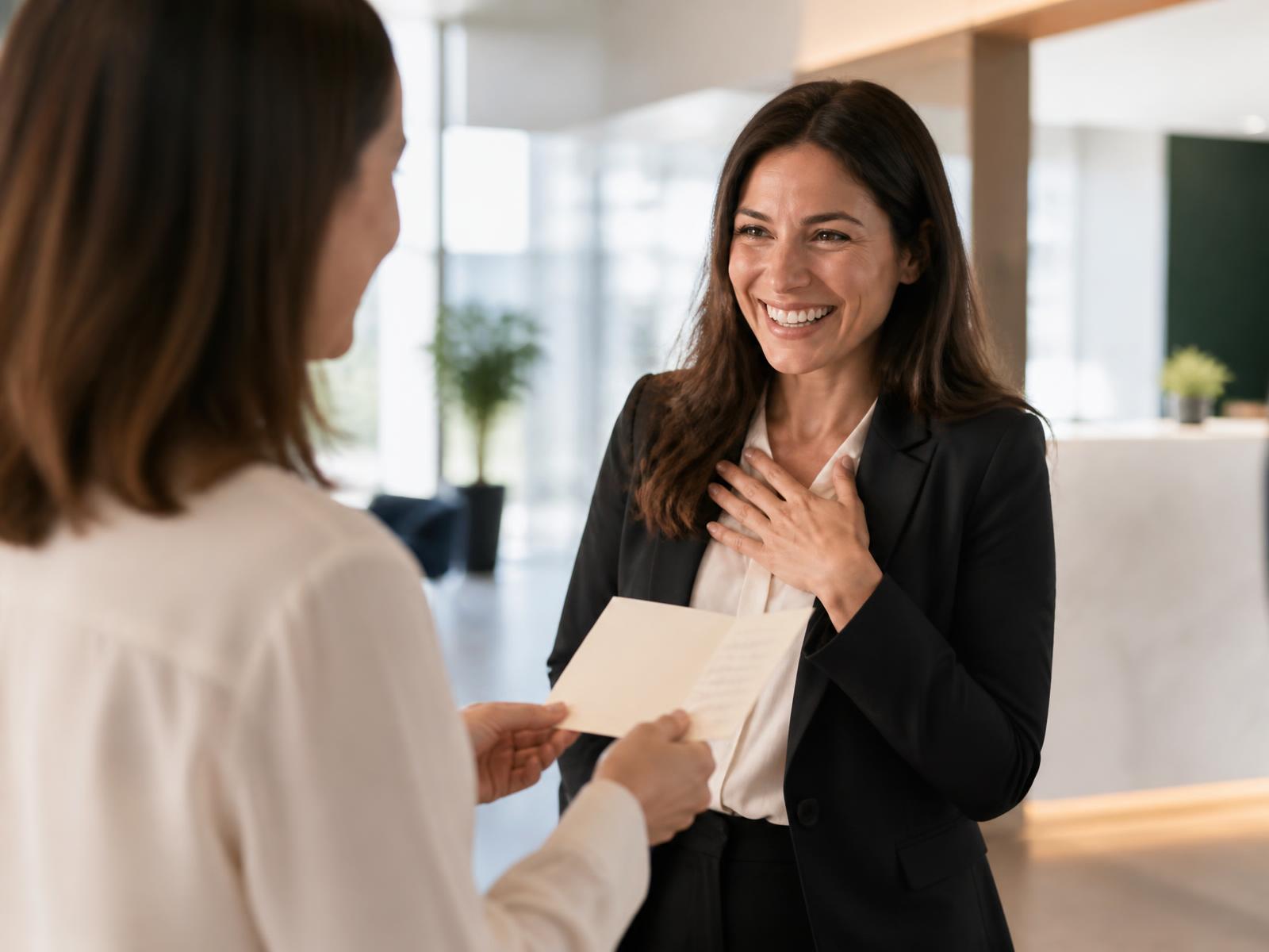 Someone thanking a meeting planner